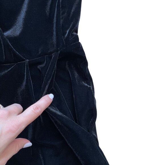 FRENCH CONNECTION JUMPSUIT MARIE STINA VELVET V-NECK SIZE 10 BLACK POCKETS NWT - Picture 9 of 15